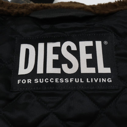 DIESEL Diesel L-TRACY sheepskin fur vintage-finished leather blouson jacket