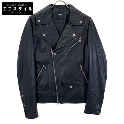 CORBY Corby Black Lambskin Double Riders Jacket 48 Men's