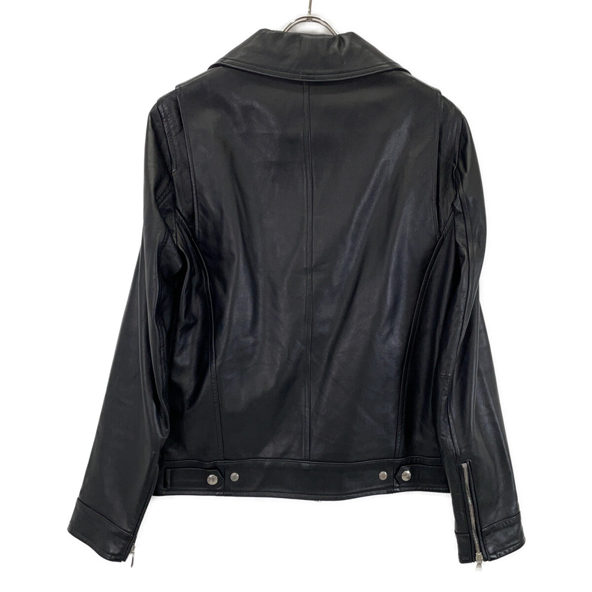 CORBY Corby Black Lambskin Double Riders Jacket 48 Men's