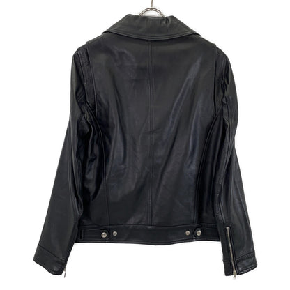 CORBY Corby Black Lambskin Double Riders Jacket 48 Men's
