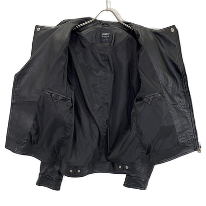 CORBY Corby Black Lambskin Double Riders Jacket 48 Men's