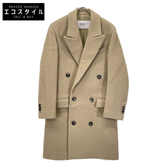 AMI PARIS アミパリス FCO105.WV0020 ベージュ クロスオーバー ダブルブレストコート コート