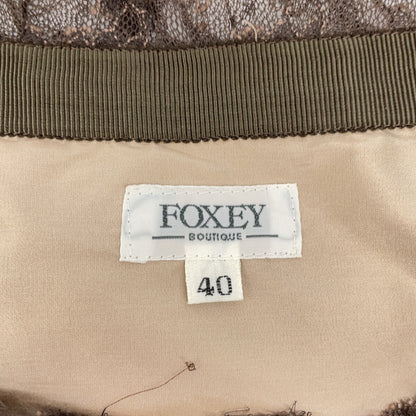 FOXEY 福クシー 19702 经典花卉蕾丝喇叭裙 半身裙 40