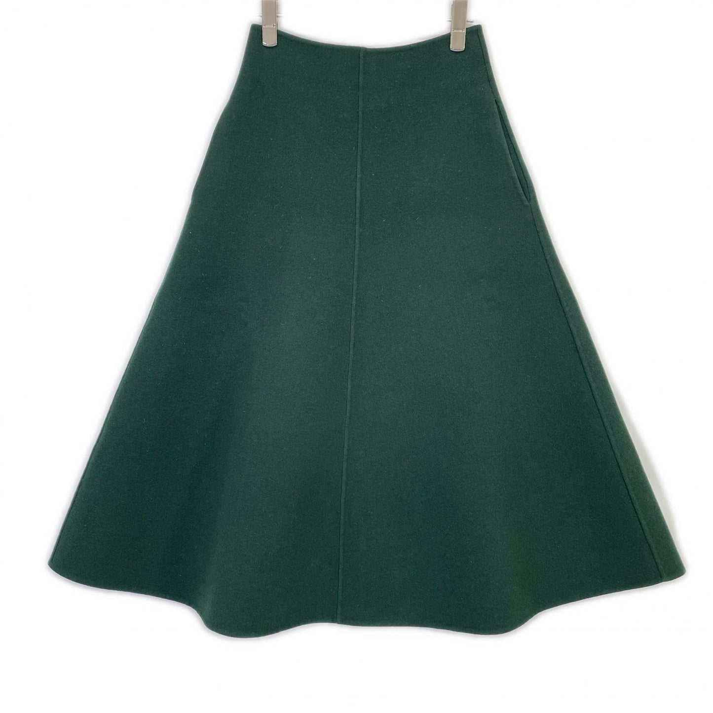 MADISONBLUE MB184-6012 Green Wool Flare Skirt