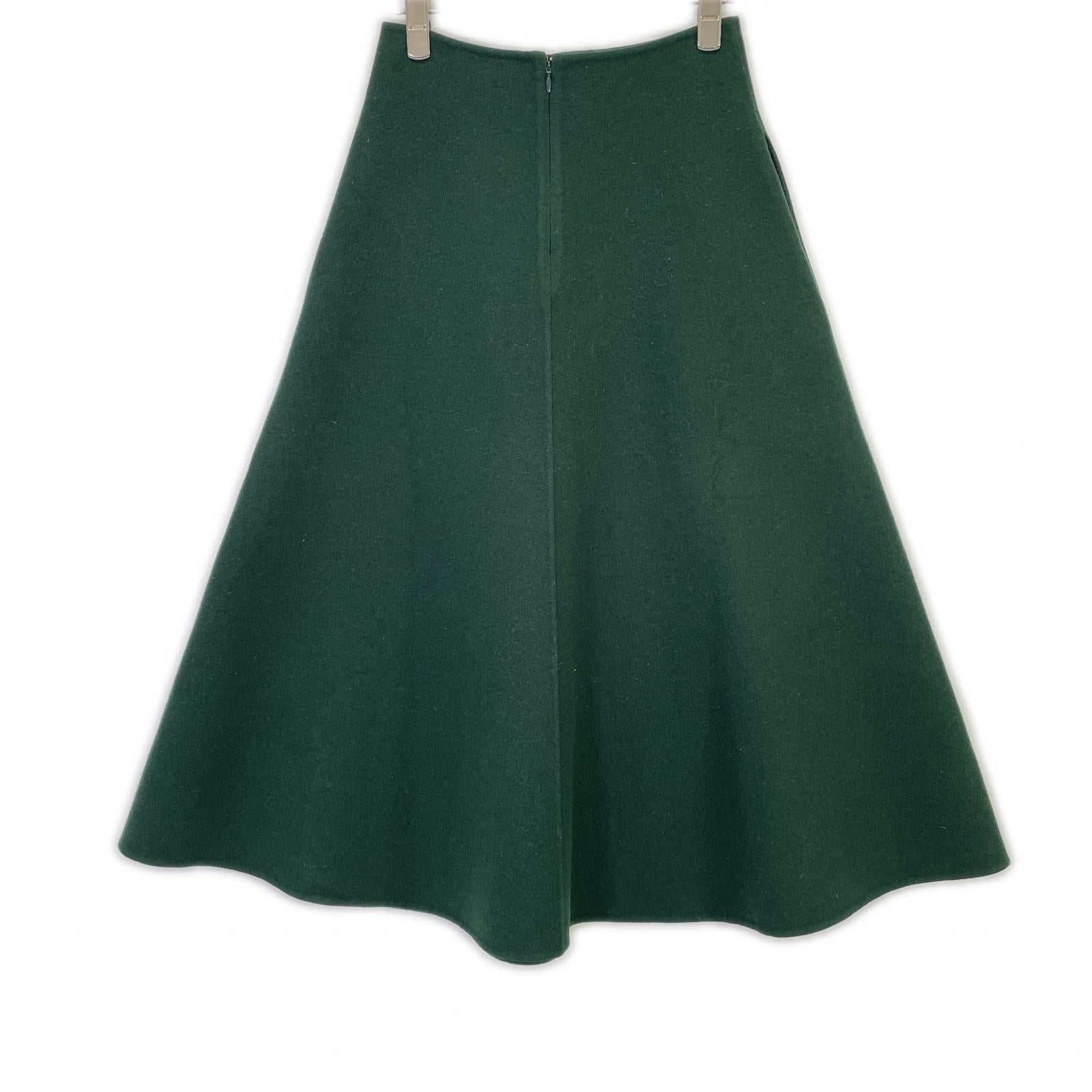 MADISONBLUE MB184-6012 Green Wool Flare Skirt