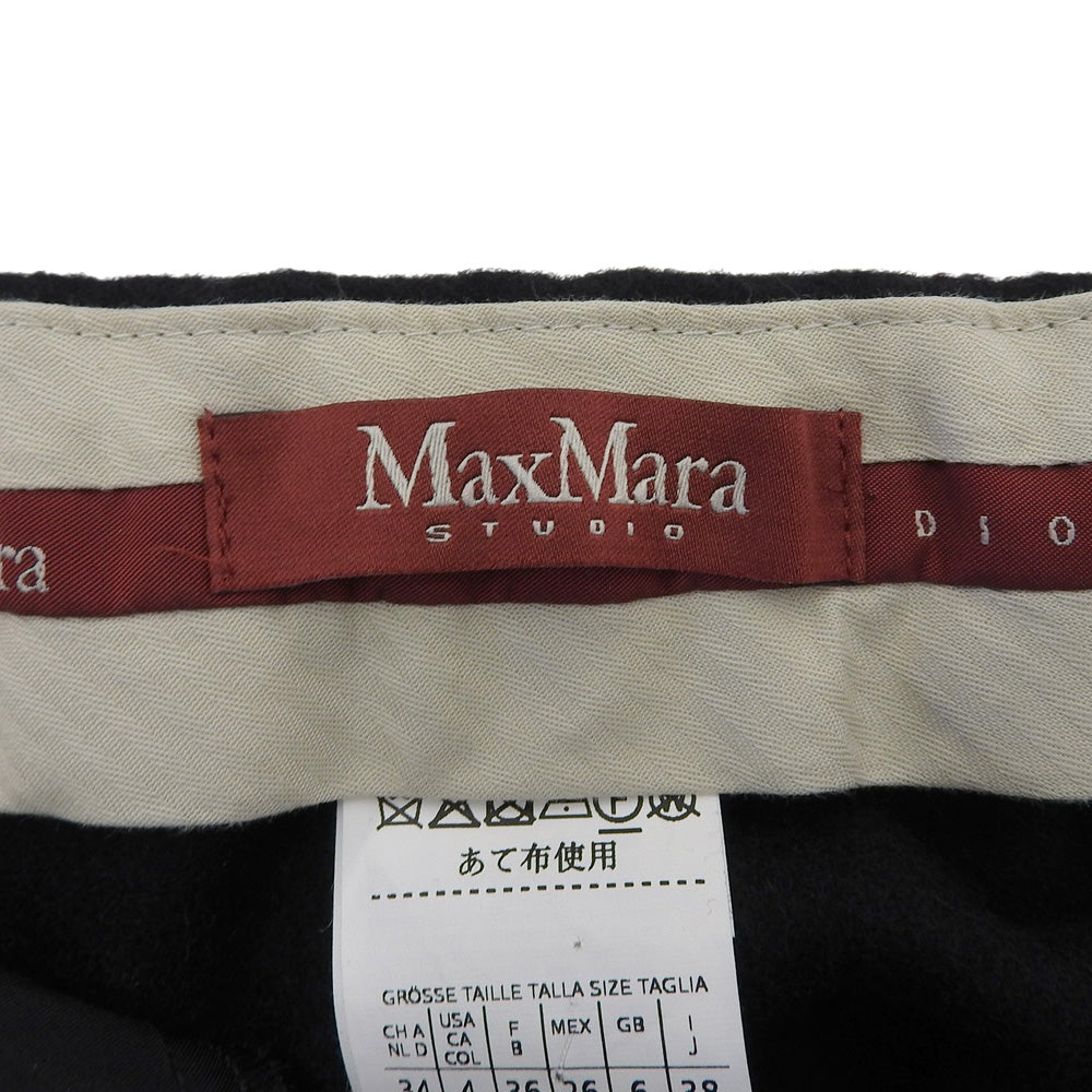 Max Mara マックスマーラ 美品 ウール ワイドトラウザー ボトムス レディース ブラック 38 613609936 ボトムス