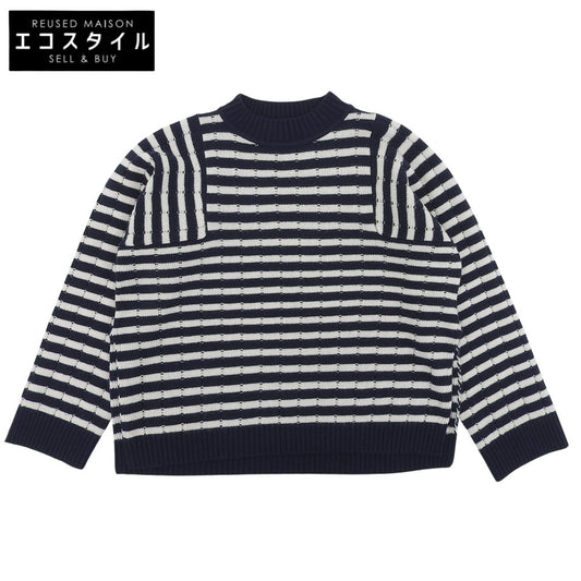 Excellent Condition Marine Border Knit Top for Women Navy x White M 2353662633 Top M Women
