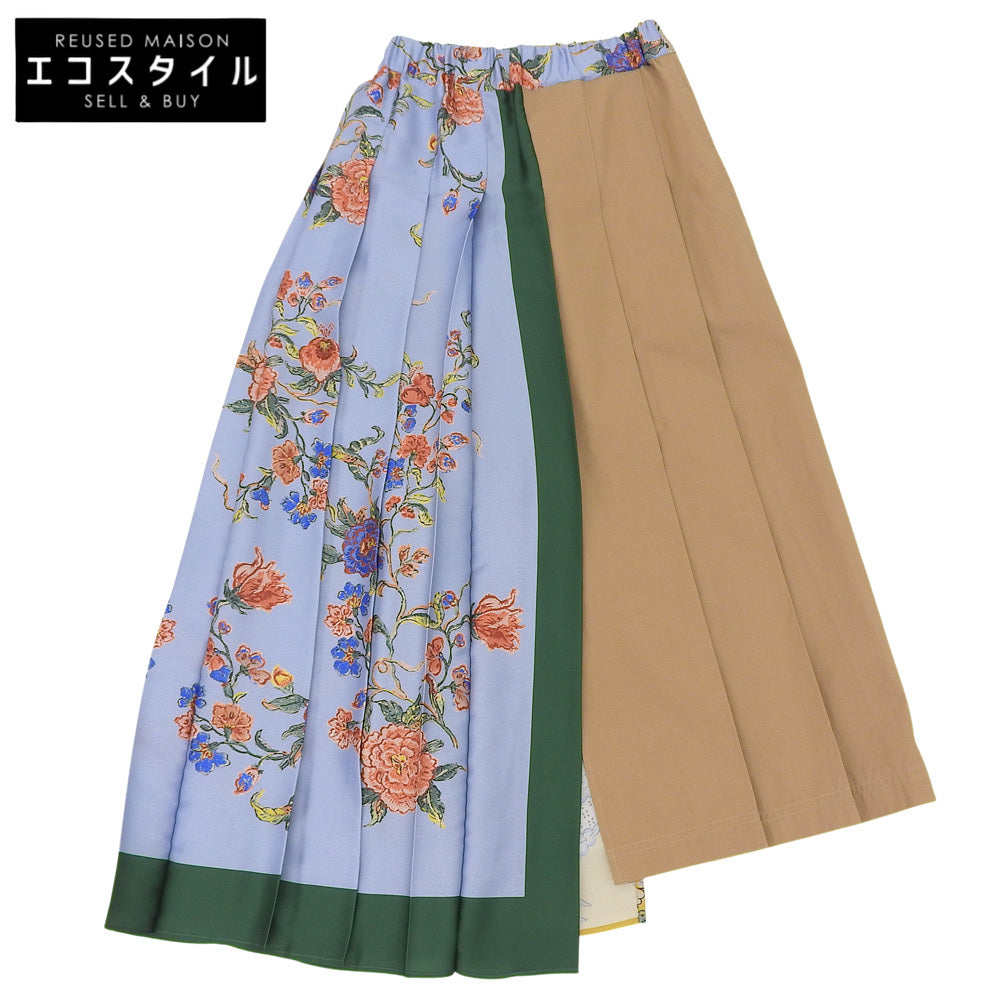 Max MaraWEEKEND マックスマーラウィークエンド 美品 スカーフ柄切替 プリーツスカート レディース ベージュ マルチカラー 36 24251060116 スカート 36