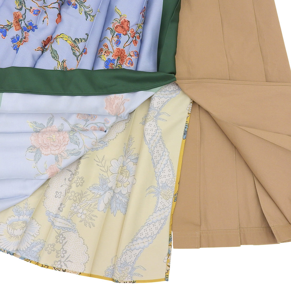 Max MaraWEEKEND マックスマーラウィークエンド 美品 スカーフ柄切替 プリーツスカート レディース ベージュ マルチカラー 36 24251060116 スカート 36