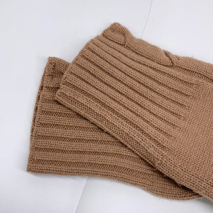 93660623 Wool-Cashmere Cable Knit High-Neck Slit Tunic Top M Ladies