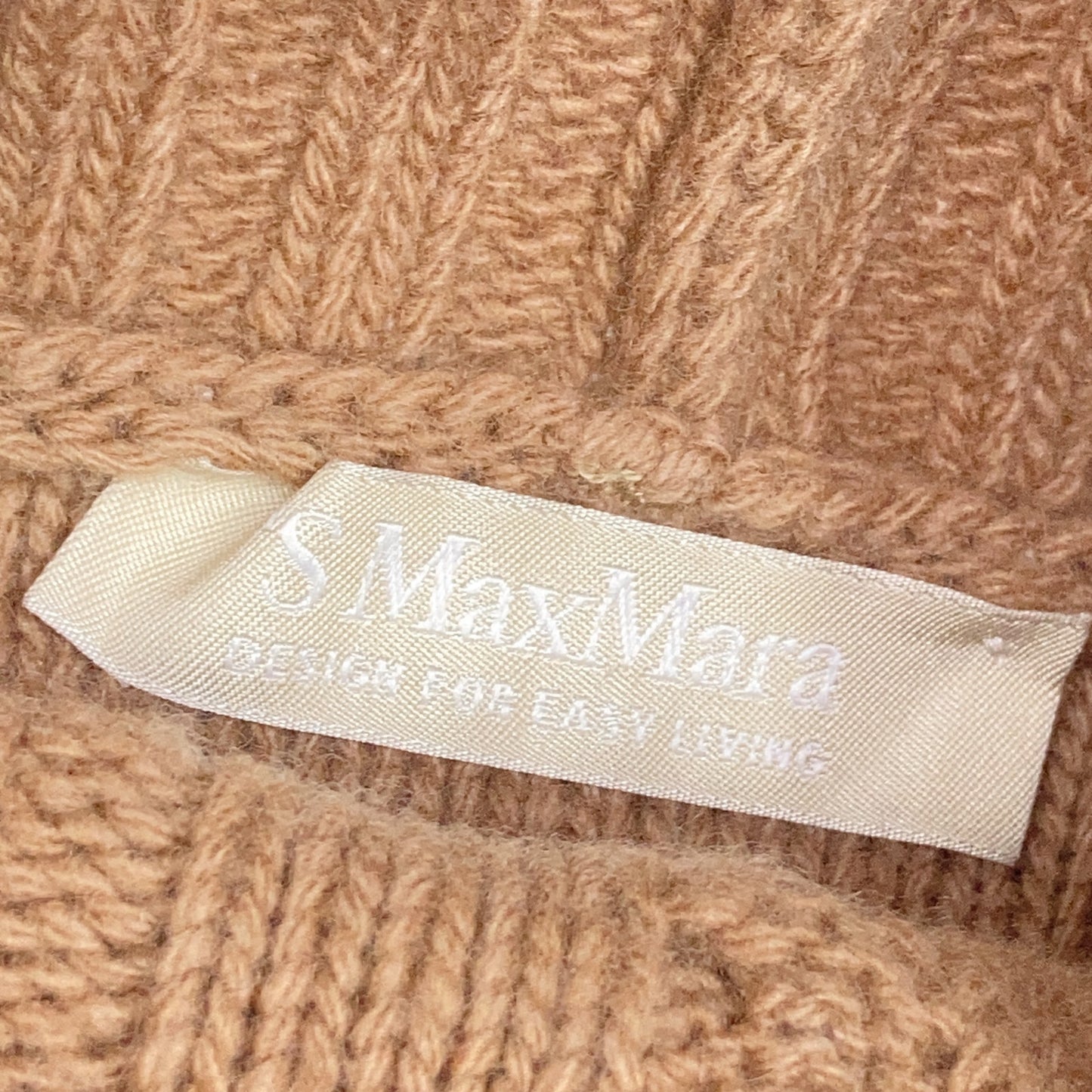S MaxMara 93660730500 Wool x Cashmere Cable Knit High-Neck Slit Knit Top