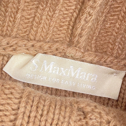 S MaxMara 93660730500 Wool x Cashmere Cable Knit High-Neck Slit Knit Top