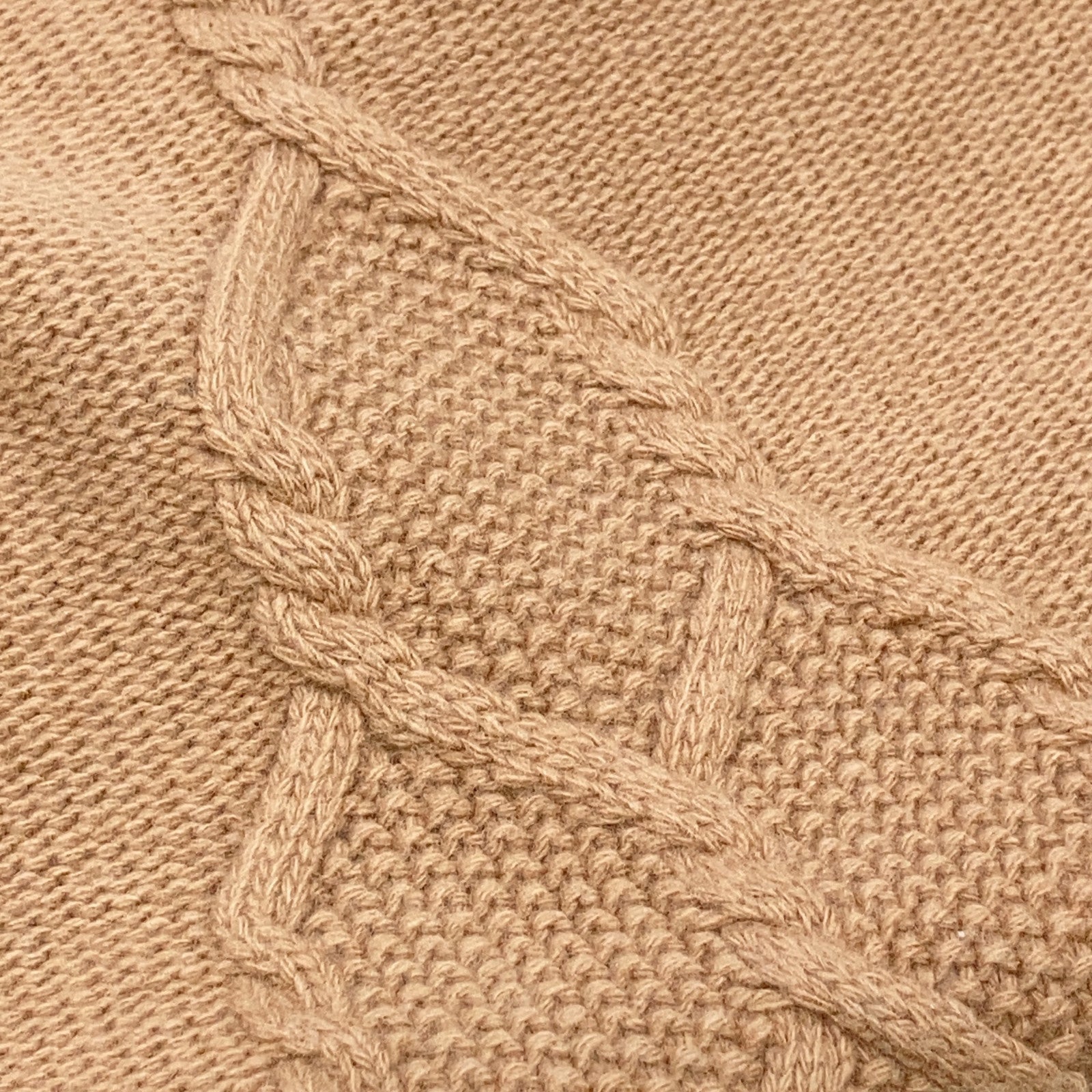 S MaxMara 93660730500 Wool x Cashmere Cable Knit High-Neck Slit Knit Top