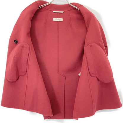 S MaxMara 904102016 Cucito a Mano Double-Breasted Short Coat Red Jacket