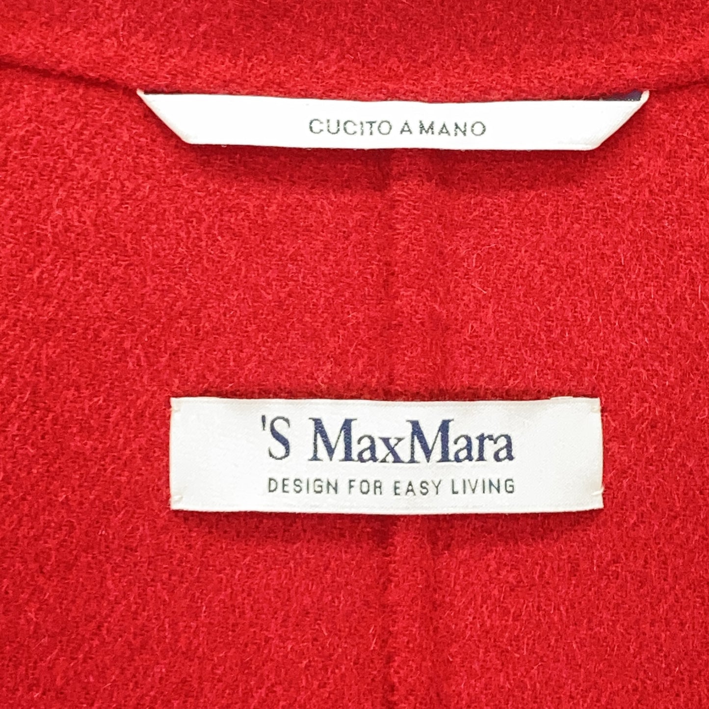 S MaxMara 904102016 CUCITO A MANO Double-breasted Short Coat Red Jacket 36