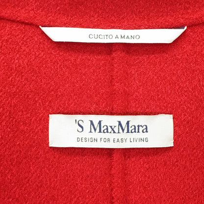 S MaxMara 904102016 CUCITO A MANO Double-breasted Short Coat Red Jacket 36