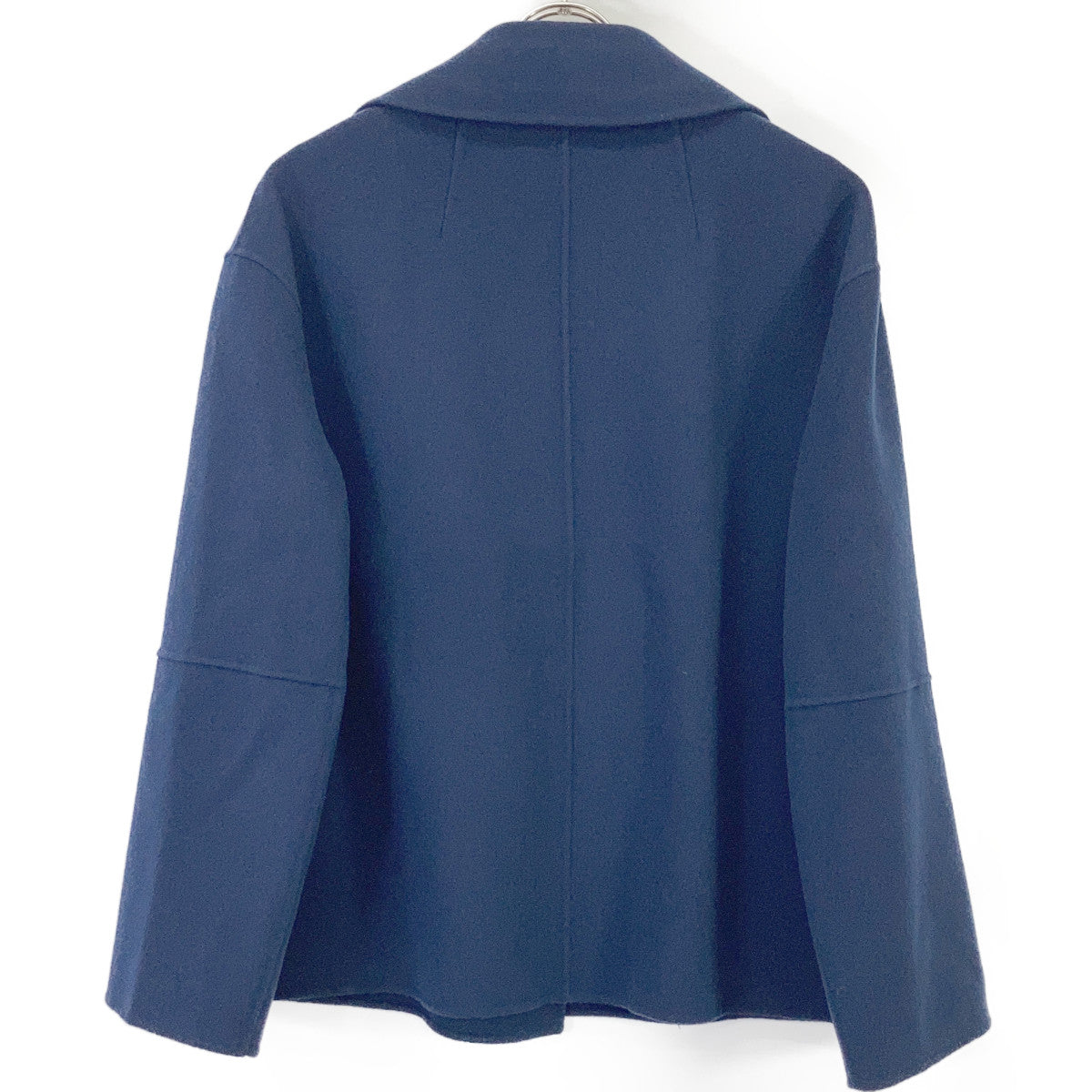 S MaxMara S Max Mara 24190410316 Cucito a Mano Double-Breasted Short Coat Navy Coat