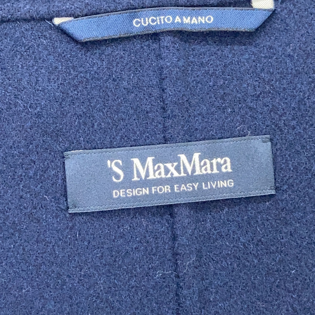 S MaxMara S Max Mara 24190410316 Cucito a Mano Double-Breasted Short Coat Navy Coat