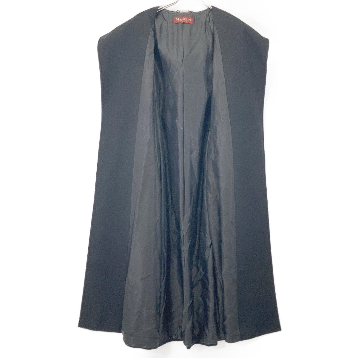 MAXMARA STUDIO 601637936 Black Wool Belted Hooded Coat 34