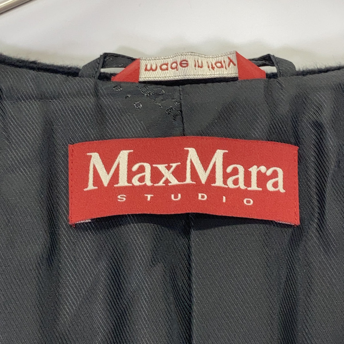 MAXMARA STUDIO Max Mara Studio 601637936 Black Wool Belted Hooded Coat Coat