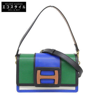 HOGAN ホーガン 美品 トリコカラー 2WAY ボックスバッグ ハンドバッグ ショルダーバッグ レディース マルチカラー ハンドバッグ