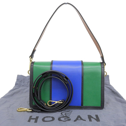 HOGAN ホーガン 美品 トリコカラー 2WAY ボックスバッグ ハンドバッグ ショルダーバッグ レディース マルチカラー ハンドバッグ