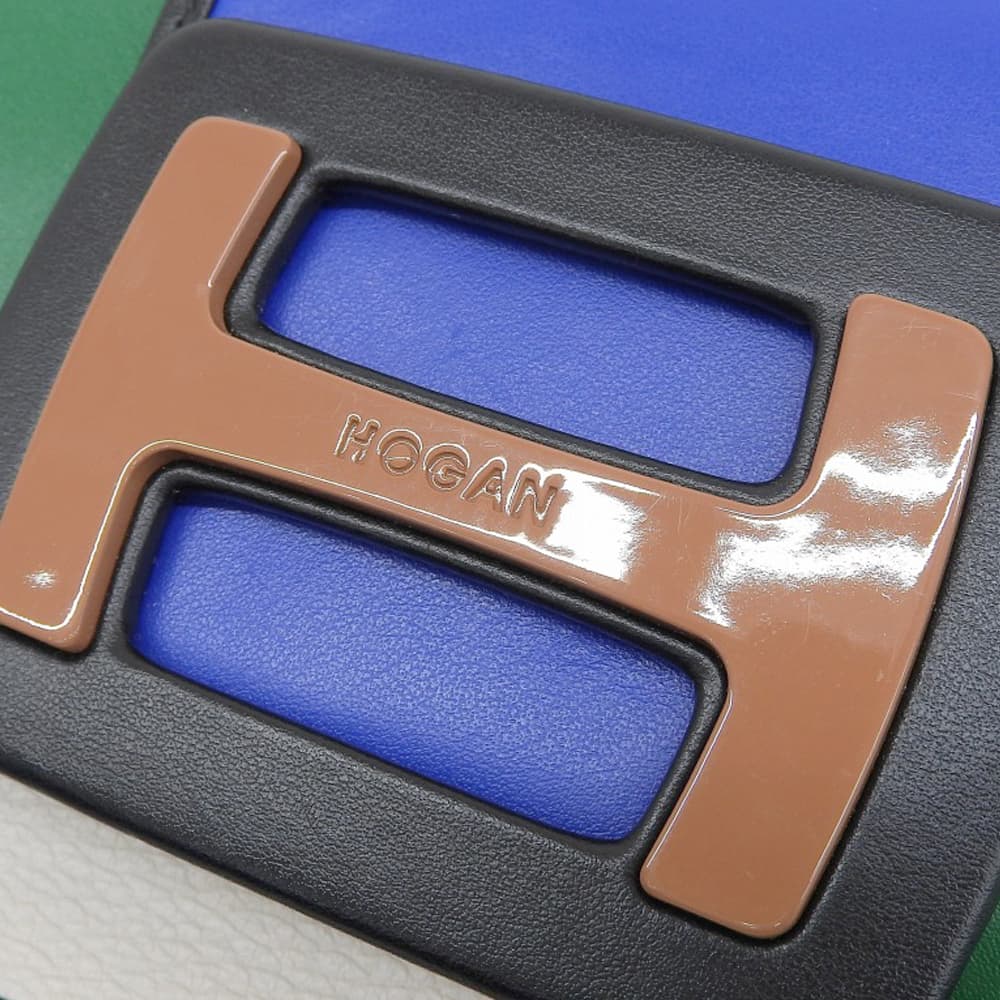 HOGAN ホーガン 美品 トリコカラー 2WAY ボックスバッグ ハンドバッグ ショルダーバッグ レディース マルチカラー ハンドバッグ
