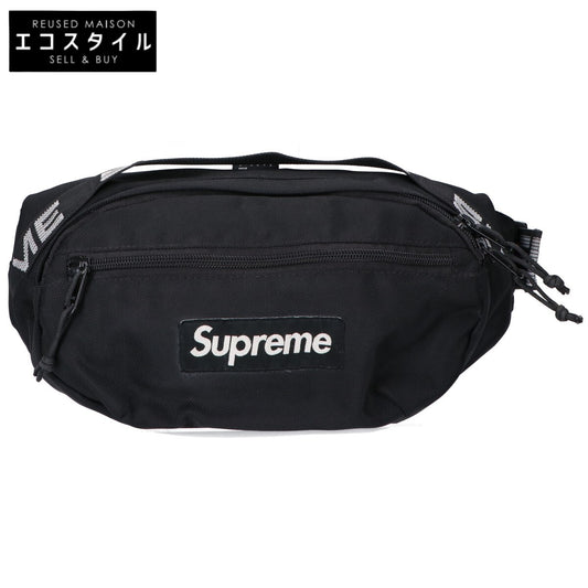 Supreme シュプリーム ブラック ロゴ ストリングウエストバッグ ショルダーバッグ