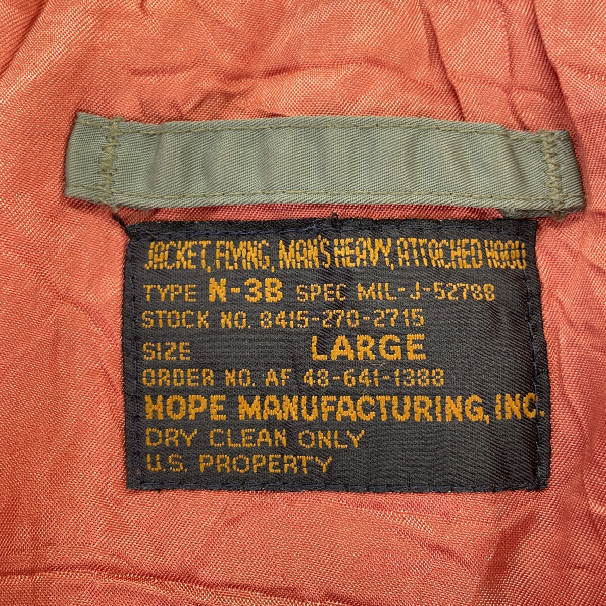 MILITARY 军事 【HOPE MANUFACTURING】卡其 N-3B 飞行夹克 夹克 L