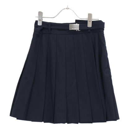 MIUMIU Miu Miu [Excellent Condition/Domestic Authentic] MG1682 Pinstripe Pleated Skirt with Belt