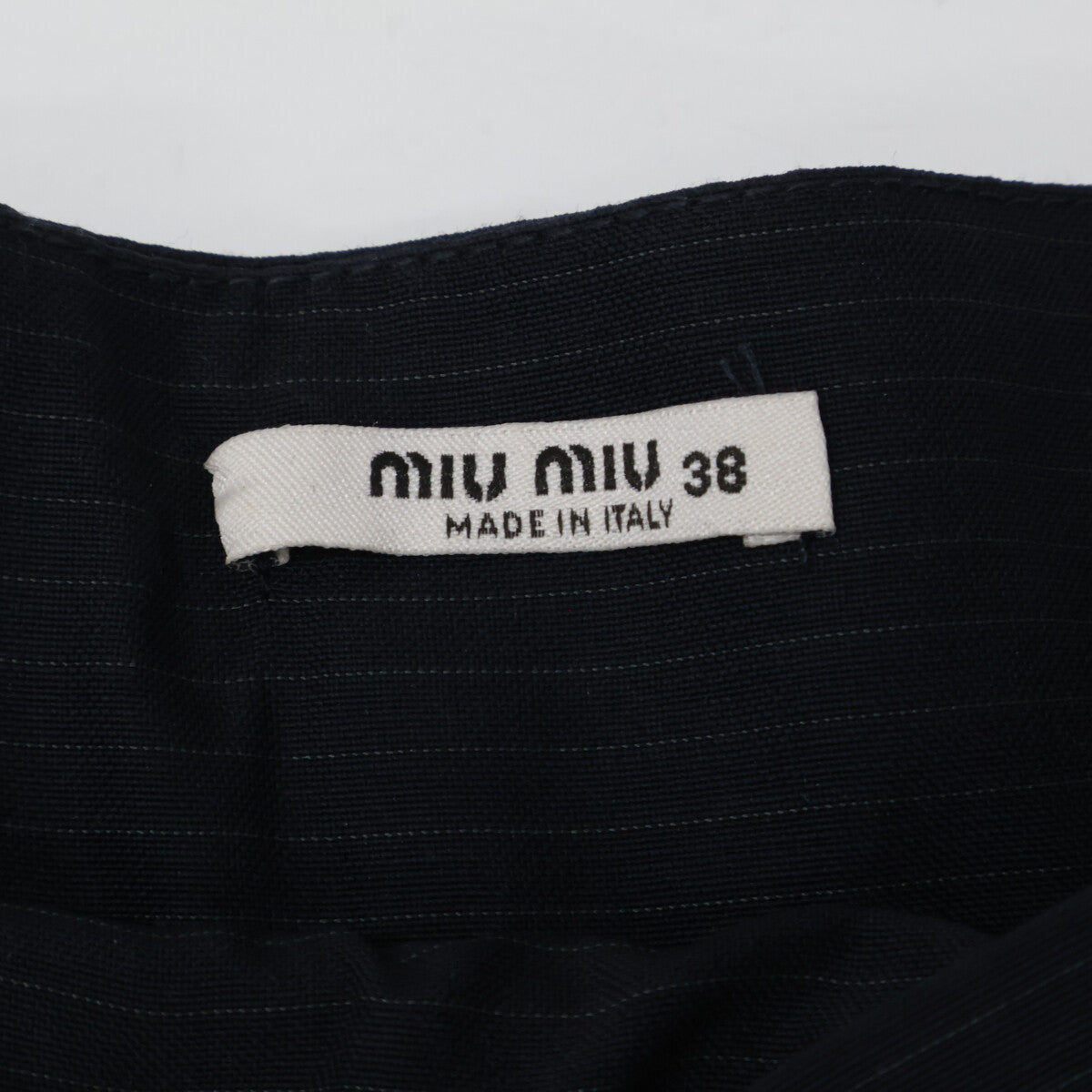 MIUMIU Miu Miu [Excellent Condition/Domestic Authentic] MG1682 Pinstripe Pleated Skirt with Belt