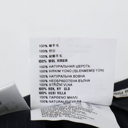 MIUMIU Miu Miu [Excellent Condition/Domestic Authentic] MG1682 Pinstripe Pleated Skirt with Belt
