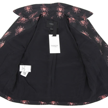 GiAMBATTiSTA VALLi ジャンバティスタヴァリ 新品同様 花柄 クロップド丈 ジャケット レディース ブラック×レッド 40 GVPE18249 ジャケット