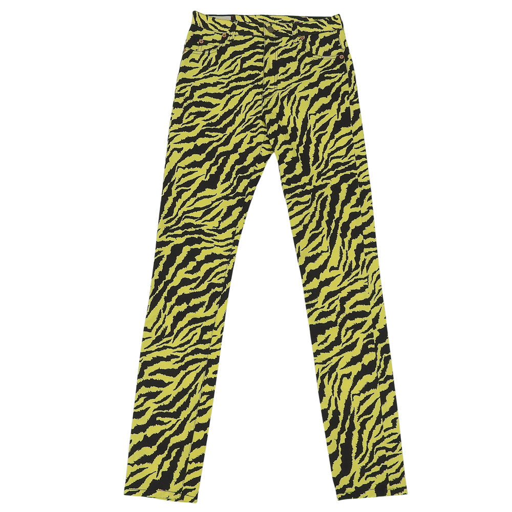 GUCCI グッチ 新品同様 ゼブラプリント ストレート デニム ボトムス レディース イエロー 26 502797 ボトムス 26