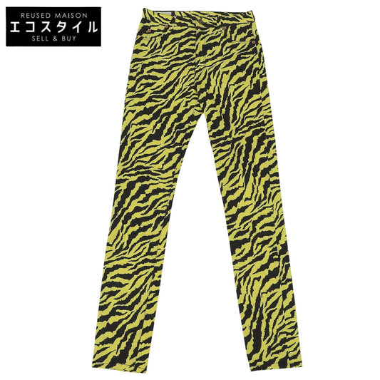 GUCCI グッチ 新品同様 ゼブラプリント ストレート デニム ボトムス レディース イエロー 26 502797 ボトムス 26