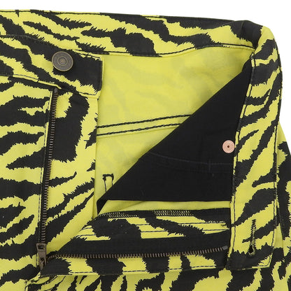 GUCCI グッチ 新品同様 ゼブラプリント ストレート デニム ボトムス レディース イエロー 26 502797 ボトムス 26
