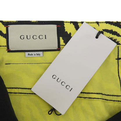 GUCCI 古驰 几乎全新 斑马纹直筒牛仔裤 女士 黄色 26 502797 裤装