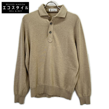 BRUNELLO CUCINELLI ブルネロクチネリ ブラウン カシミヤ ヘンリーネック ポロニットセーター トップス