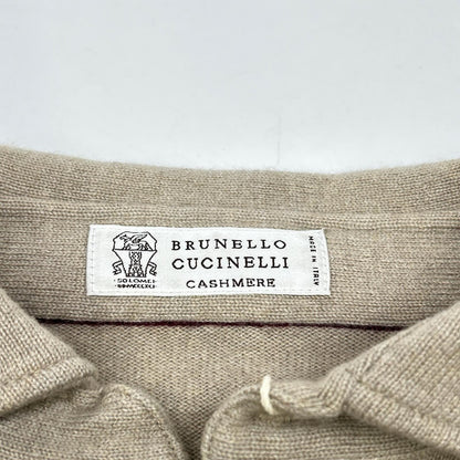 BRUNELLO CUCINELLI ブルネロクチネリ ブラウン カシミヤ ヘンリーネック ポロニットセーター トップス