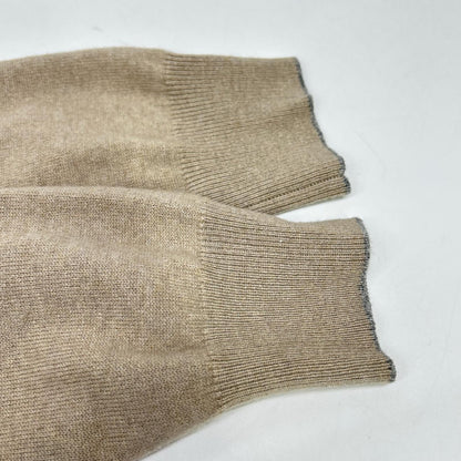 BRUNELLO CUCINELLI Brown Cashmere Henley Neck Polo Knit Sweater Top