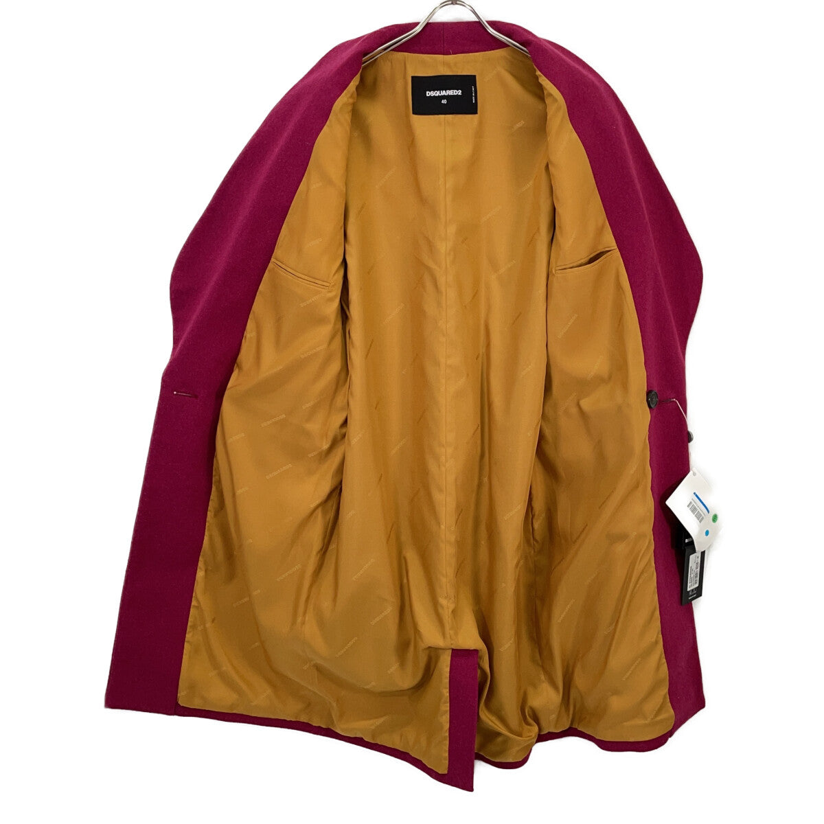 DSQUARED2 ディースクエアード S72AA0500 Garnet Double-Breasted Pea Coat Coat