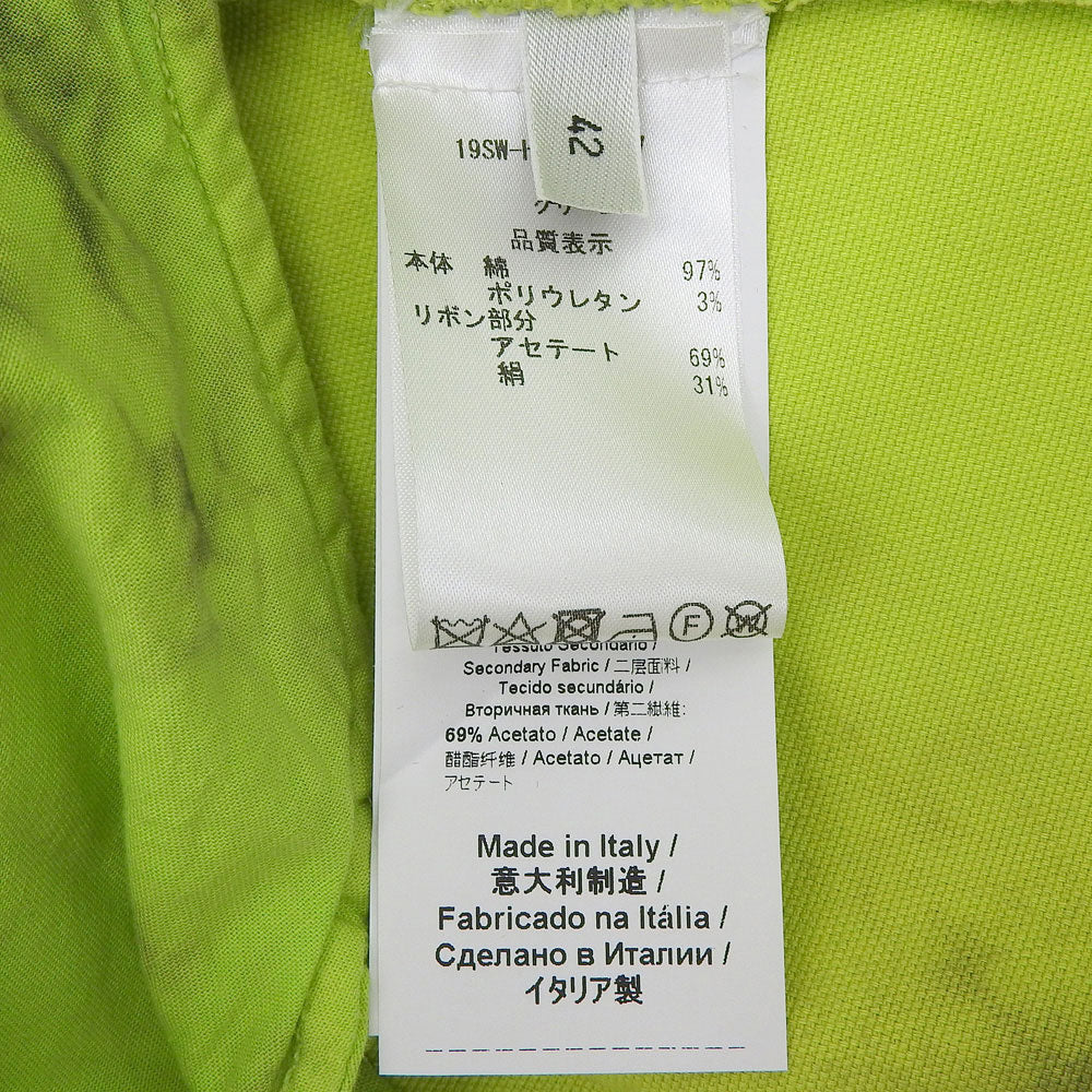 N゜21 ヌメロ ヴェントゥーノ 新品同様 リボン タイダイ柄 コットン ワンピース レディース グリーン 42 19SS ワンピース 42