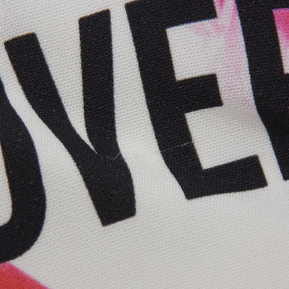 MOSCHINO モスキーノ 美品 フローラル ドレス Tシャツ トップス レディース ホワイト×ブラック 42 トップス 42