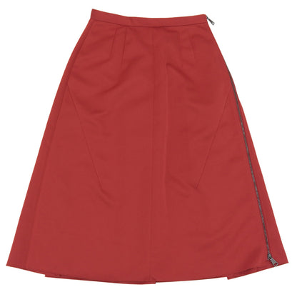 N゜21 ヌメロ ヴェントゥーノ 新品同様 サイドジップ スリット スカート レディース レッド 36 スカート 36