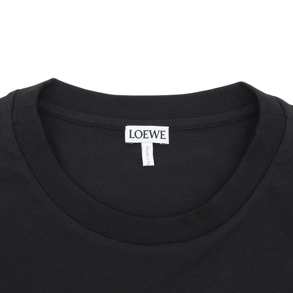 LOEWE ロエベ 新品同様 アナグラム クロップド丈 コットンTシャツ トップス レディース ブラック XS S359341XA4 トップス XS