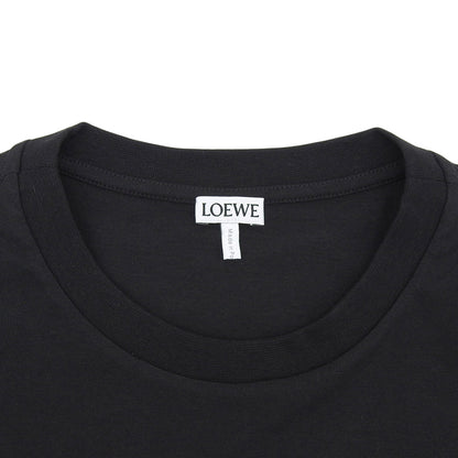 LOEWE ロエベ 新品同様 アナグラム クロップド丈 コットンTシャツ トップス レディース ブラック XS S359341XA4 トップス XS