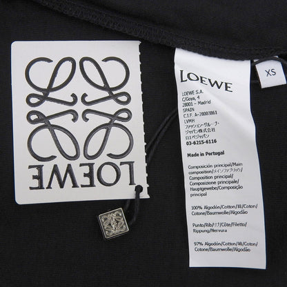LOEWE ロエベ 新品同様 アナグラム クロップド丈 コットンTシャツ トップス レディース ブラック XS S359341XA4 トップス XS