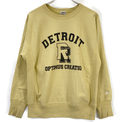 Pherrow's 22S-PRWS-P1 Yellow 100% Cotton College Print Sweatshirt Top