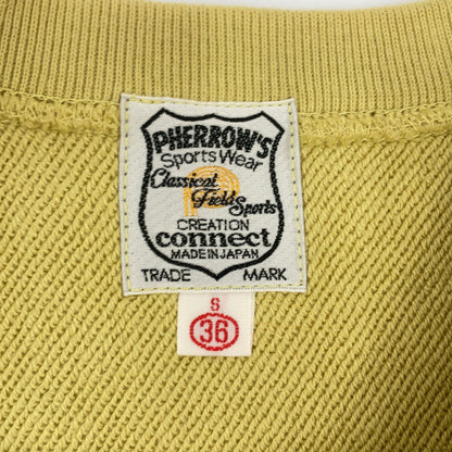 Pherrow's 22S-PRWS-P1 Yellow 100% Cotton College Print Sweatshirt Top