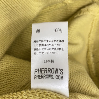Pherrow's 22S-PRWS-P1 Yellow 100% Cotton College Print Sweatshirt Top